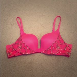 Victoria’s Secret Hot Pink Push Up Bra 36B